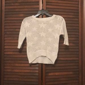 Girls White Star Sweater